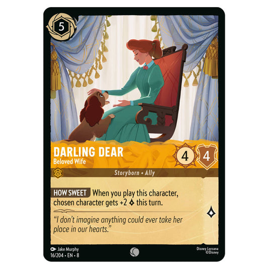 Darling Dear - Beloved Wife 16/204 card from the Lorcana set Reign of Jafar