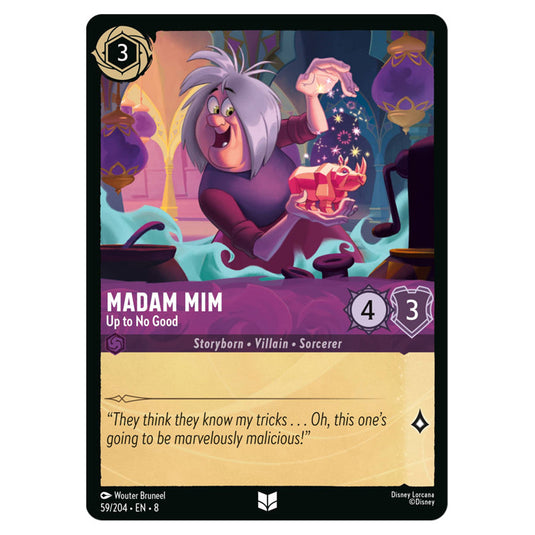 Madam Mim - Up to No Good 59/204 card from the Lorcana set Reign of Jafar