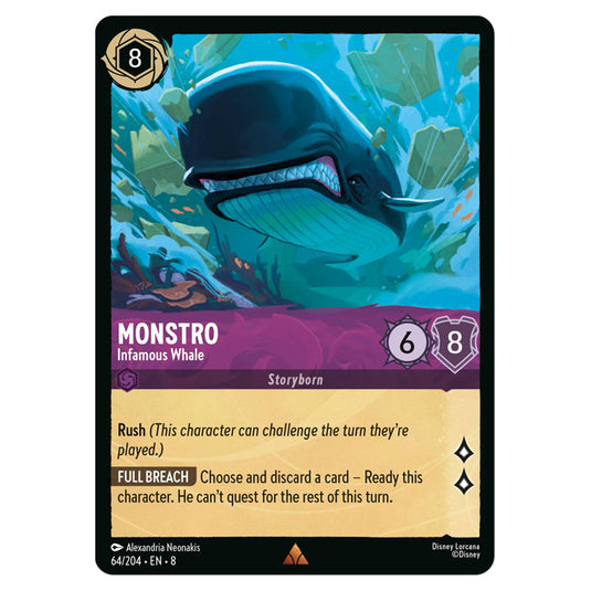 Monstro - Infamous Whale 64/204 card from the Lorcana set Reign of Jafar