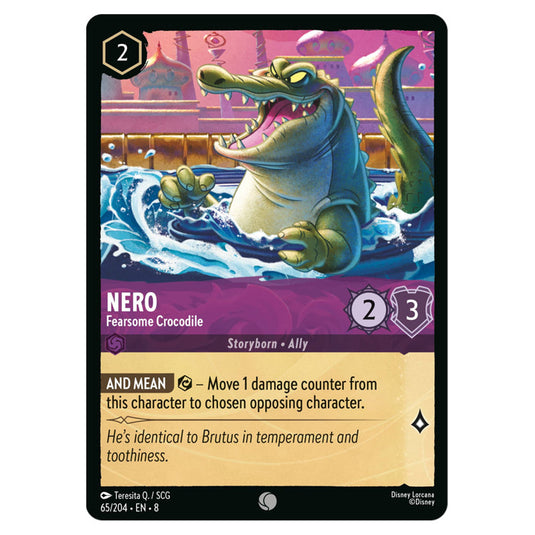 Nero - Fearsome Crocodile 65/204 card from the Lorcana set Reign of Jafar