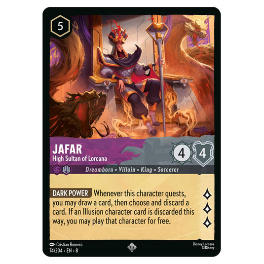 Jafar - High Sultan of Lorcana 74/204 card from the Lorcana set Reign of Jafar