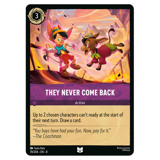 They Never Come Back 78/204 card from the Lorcana set Reign of Jafar
