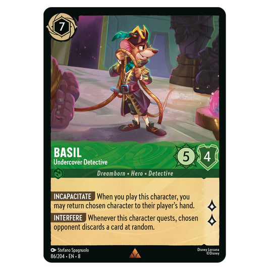 basil lorcana card - Shimmering Skies - - Practiced Detective (Common) 2 Character Version Disney Lorcana Trading Card Game