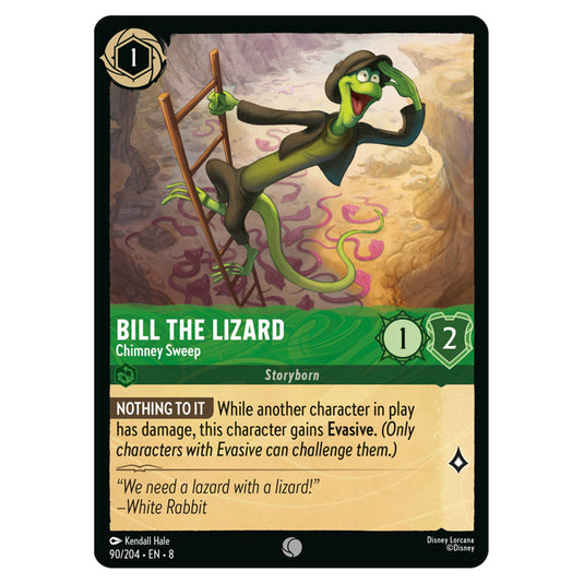 Bill the Lizard - Chimney Sweep 90/204 card from the Lorcana set Reign of Jafar
