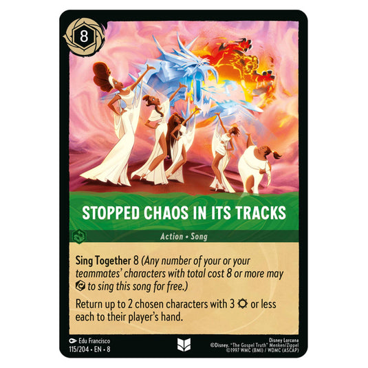 Stopped Chaos in Its Tracks 115/204 card from the Lorcana set Reign of Jafar