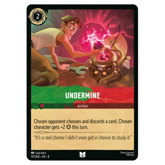 Undermine 117/204 card from the Lorcana set Reign of Jafar