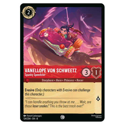 Vanellope von Schweetz - Spunky Speedster 124/204 card from the Lorcana set Reign of Jafar