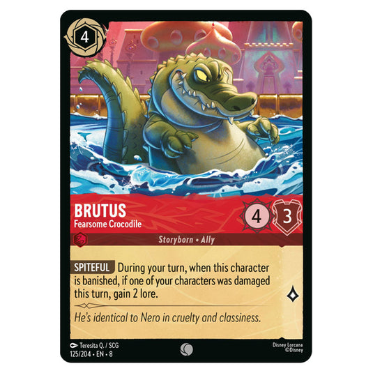 Brutus - Fearsome Crocodile 125/204 card from the Lorcana set Reign of Jafar
