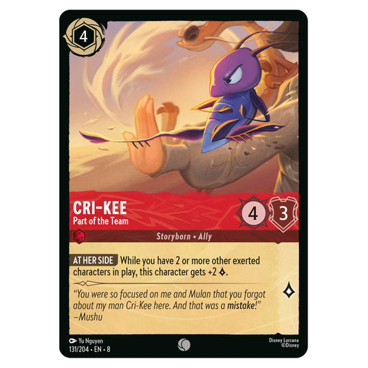 Cri‐Kee - Part of the Team 131/204 card from the Lorcana set Reign of Jafar