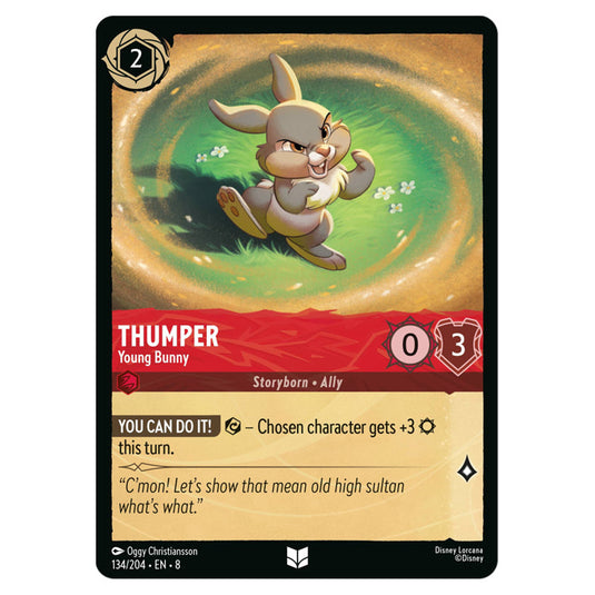 Thumper - Young Bunny 134/204 card from the Lorcana set Reign of Jafar