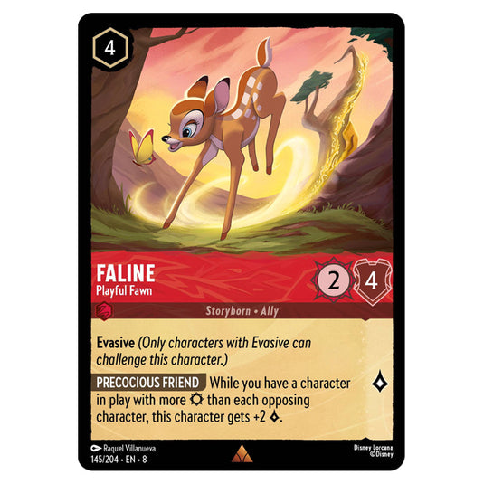 Faline - Playful Fawn 145/204 card from the Lorcana set Reign of Jafar