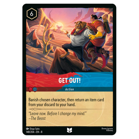 Get Out! 148/204 card from the Lorcana set Reign of Jafar