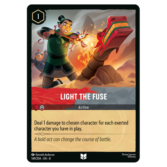 Light the Fuse 149/204 card from the Lorcana set Reign of Jafar