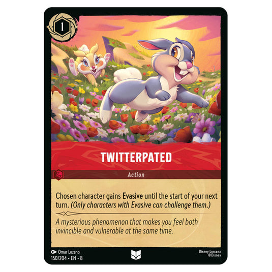 Twitterpated 150/204 card from the Lorcana set Reign of Jafar