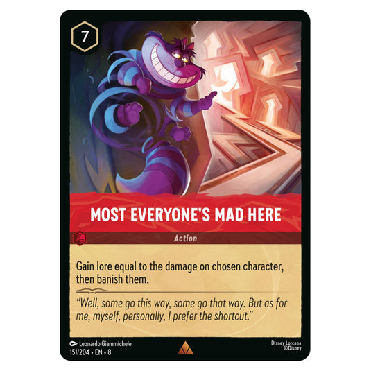 Most Everyone's Mad Here 151/204 card from the Lorcana set Reign of Jafar