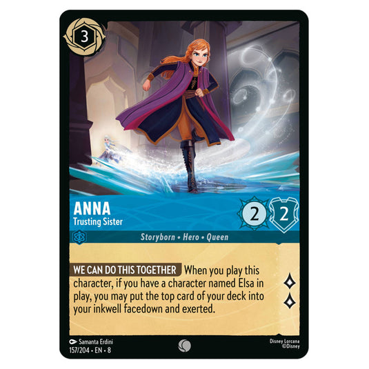 Anna - Trusting Sister 157/204 card from the Lorcana set Reign of Jafar