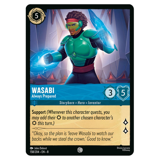 Wasabi - Always Prepared 158/204 card from the Lorcana set Reign of Jafar