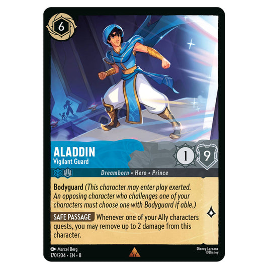 Lorcana - Reign of Jafar - Aladdin - Vigilant Guard (Rare) - 170/204 Lorcana - Reign of Jafar - Aladdin - Vigilant Guard (Rare) - 170/204