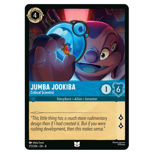 Jumba Jookiba - Critical Scientist 173/204 card from the Lorcana set Reign of Jafar