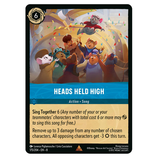 Heads Held High 175/204 card from the Lorcana set Reign of Jafar