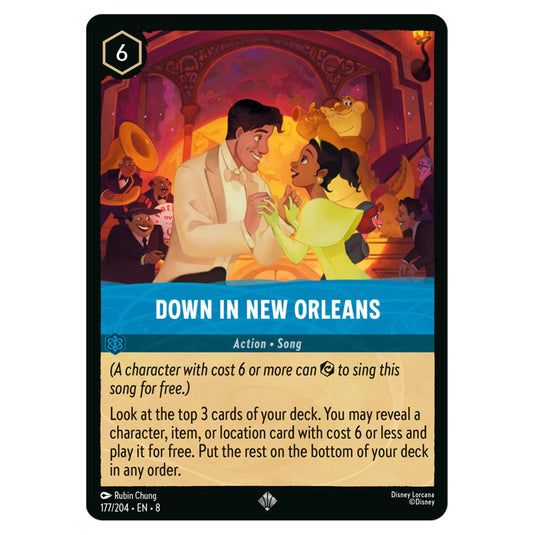 lorcana red green starter deck Lorcana - Reign of Jafar - Down in New Orleans (Super Rare)