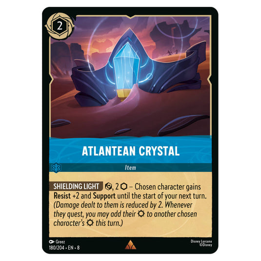 Atlantean Crystal 180/204 card from the Lorcana set Reign of Jafar