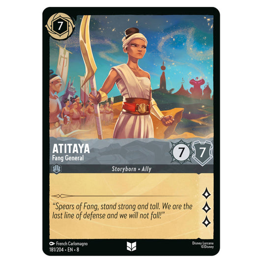 Atitaya - Fang General 181/204 card from the Lorcana set Reign of Jafar