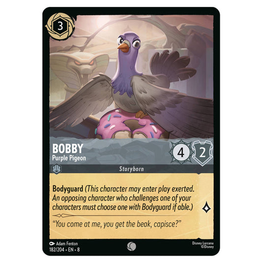 Bobby - Purple Pigeon 182/204 card from the Lorcana set Reign of Jafar