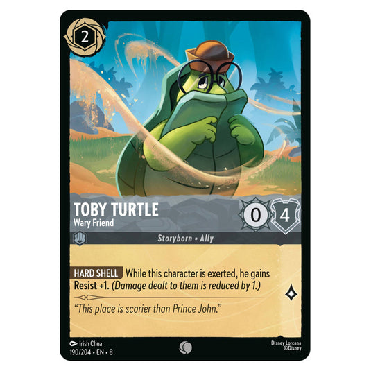 Toby Turtle - Wary Friend 190/204 card from the Lorcana set Reign of Jafar