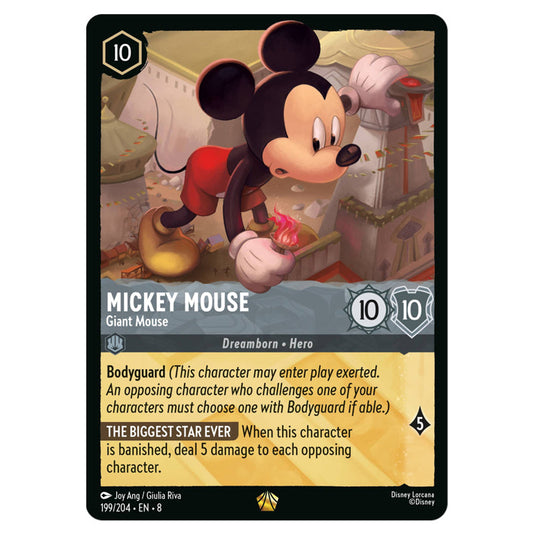 Mickey Mouse - Giant Mouse 199/204 card from the Lorcana set Reign of Jafar