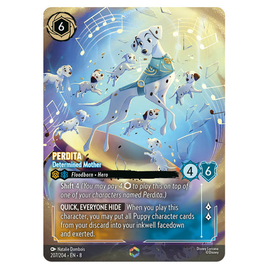 Perdita - Determined Mother 207/204 card from the Lorcana set Reign of Jafar