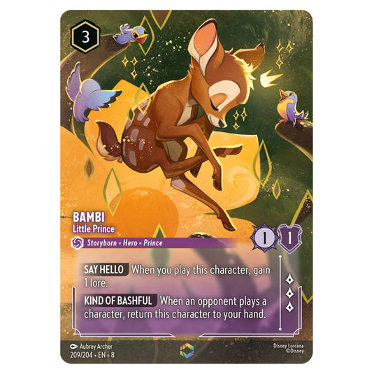 Bambi - Little Prince 209/204 card from the Lorcana set Reign of Jafar