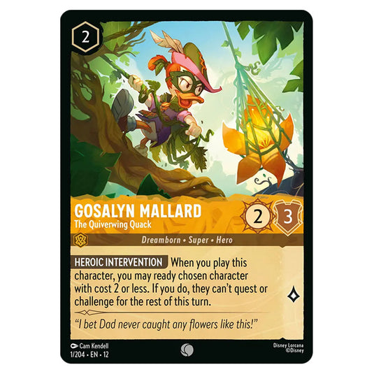 Gosalyn Mallard - The Quiverwing Quack 1/204 card from the Lorcana set Wilds Unknown