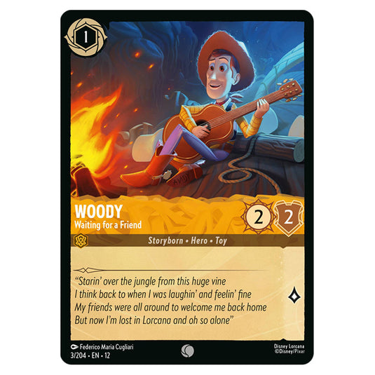 Woody - Waiting for a Friend 3/204 card from the Lorcana set Wilds Unknown