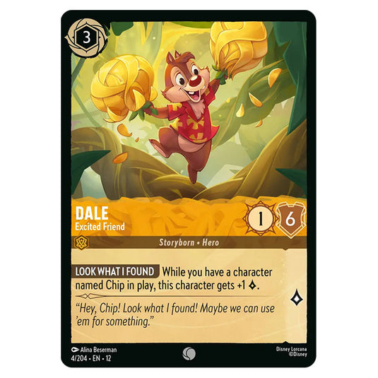 Dale - Excited Friend 4/204 card from the Lorcana set Wilds Unknown