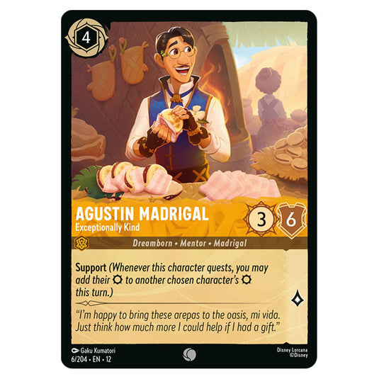 Agustin Madrigal - Exceptionally Kind 6/204 card from the Lorcana set Wilds Unknown