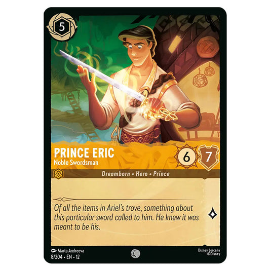 Prince Eric - Noble Swordsman 8/204 card from the Lorcana set Wilds Unknown