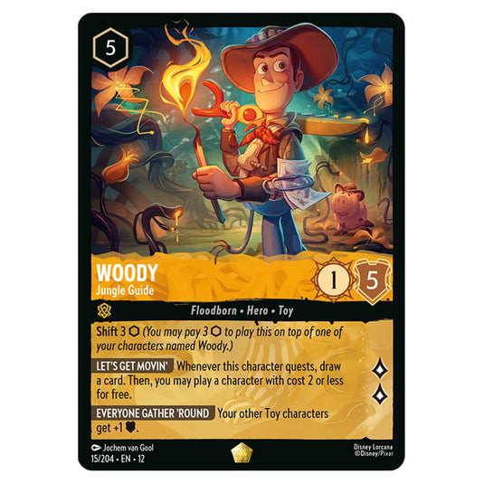 Woody - Jungle Guide 15/204 card from the Lorcana set Wilds Unknown