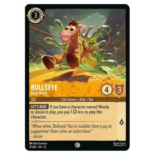 Bullseye - Loyal Horse 17/204 card from the Lorcana set Wilds Unknown