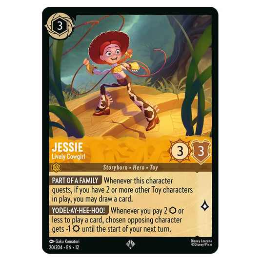 Jessie - Lively Cowgirl 20/204 card from the Lorcana set Wilds Unknown