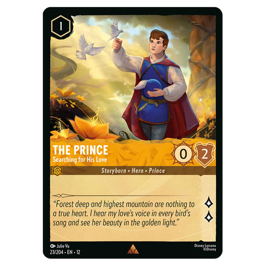 The Prince - Searching for His Love 23/204 card from the Lorcana set Wilds Unknown