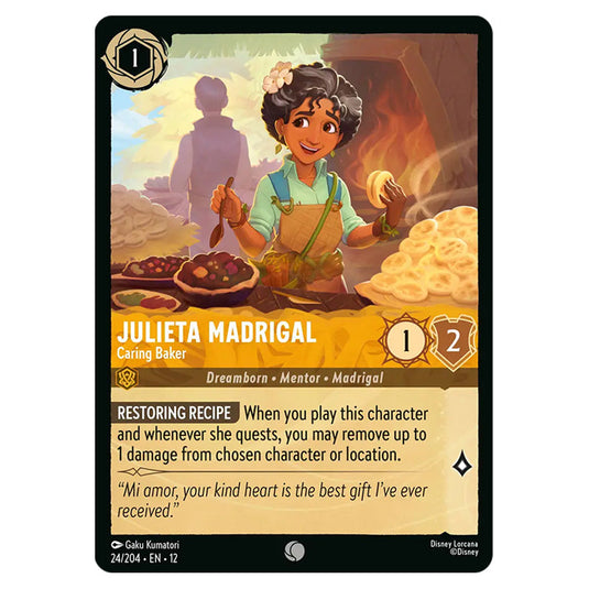 Julieta Madrigal - Caring Baker 24/204 card from the Lorcana set Wilds Unknown