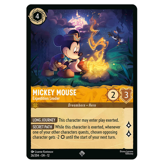 Mickey Mouse - Expedition Leader 26/204 card from the Lorcana set Wilds Unknown