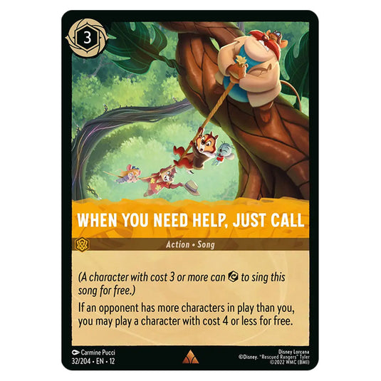 When You Need Help, Just Call 32/204 card from the Lorcana set Wilds Unknown