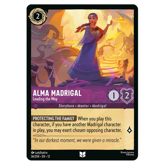 Alma Madrigal - Leading the Way 36/204 card from the Lorcana set Wilds Unknown