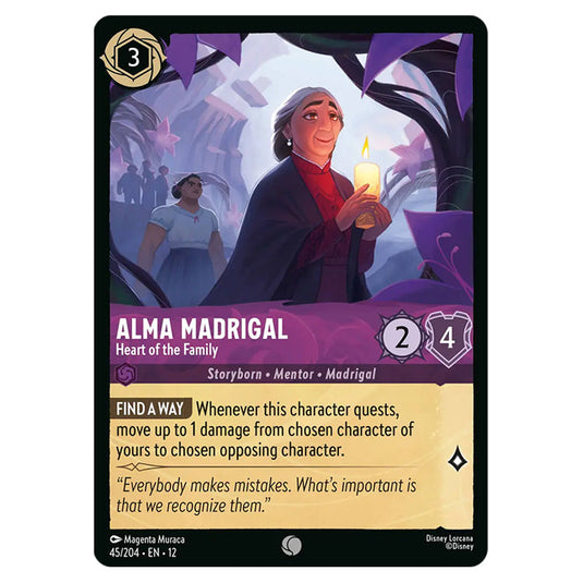 Alma Madrigal - Heart of the Family 45/204 card from the Lorcana set Wilds Unknown