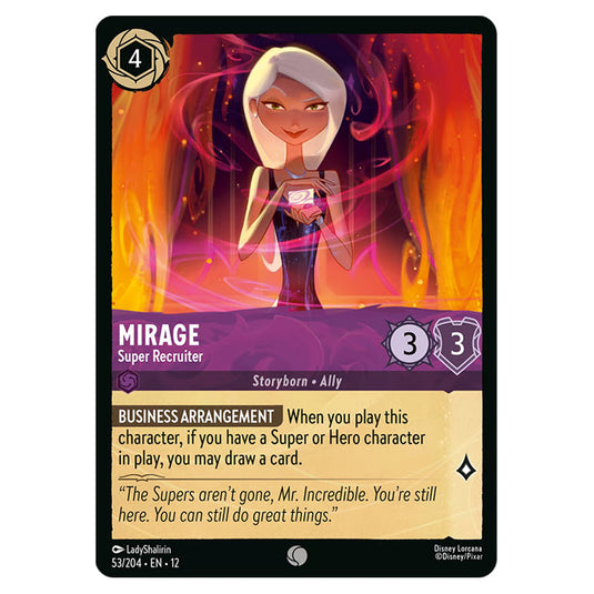 Mirage - Super Recruiter 53/204 card from the Lorcana set Wilds Unknown