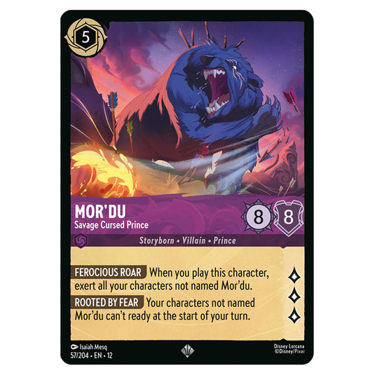 Mor'du - Savage Cursed Prince 57/204 card from the Lorcana set Wilds Unknown
