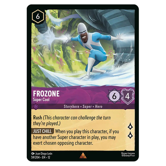 Frozone - Super Cool 59/204 card from the Lorcana set Wilds Unknown