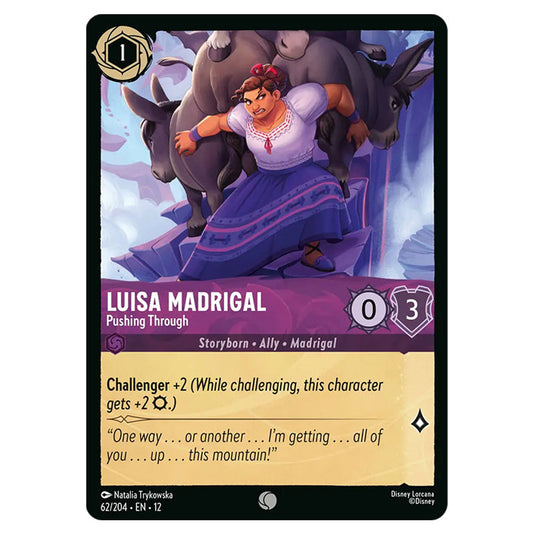 Luisa Madrigal - Pushing Through 62/204 card from the Lorcana set Wilds Unknown